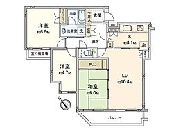 鷺沼北パーク・ホームズ 3LDKの間取図画像