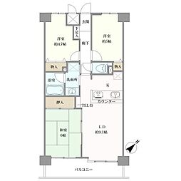 サニークレスト聖蹟桜ヶ丘 3LDKの間取図画像