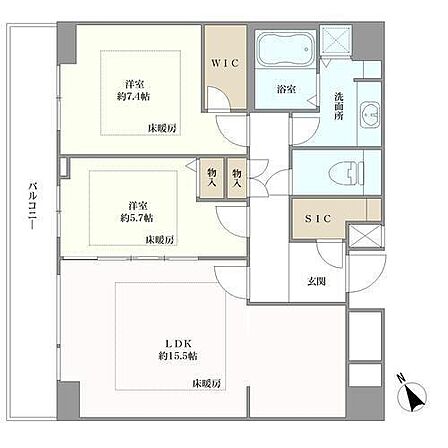 2LDK 間取り