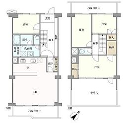 コーヅ関町スカイハイツ2号棟 4LDKの間取図画像