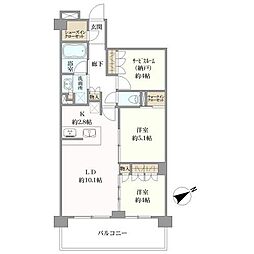 サンクレイドル国立2 2SLDKの間取図画像