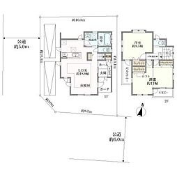 JR横浜線 橋本駅 バス19分 二本松下車 徒歩8分 2LDKの間取り