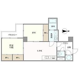 サンコーポ八王子 2LDKの間取図画像