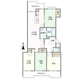 三旺マンション第一石川橋 4LDKの間取図画像