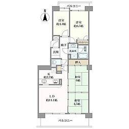 鳥見パークマンション三番街南棟 4LDKの間取図画像