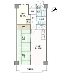 メロディハイム茨木 2SLDKの間取り