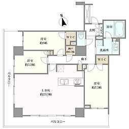 メガシティタワーズTHE EAST 3LDKの間取り