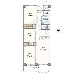 ハイツ白川 2SLDKの間取図画像