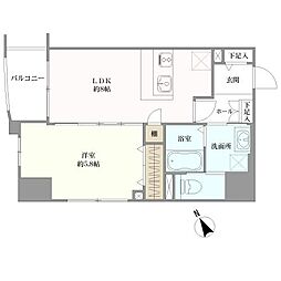 クレアランドマーク 1LDKの間取図画像
