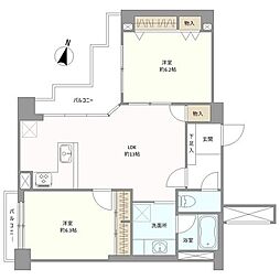 ロワールマンション野間 2LDKの間取図画像