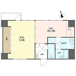 ロゼ銀座ビル 1DKの間取り