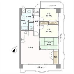 ライオンズマンション水前寺第2 3LDKの間取り