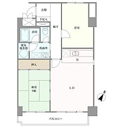 桜町ハイム 2LDKの間取図画像