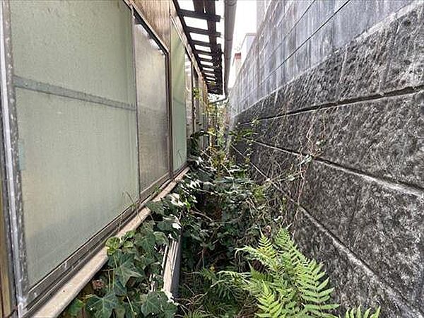 敷地内北西側