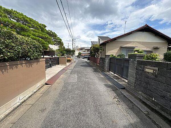 北西側前面道路（西側から撮影）