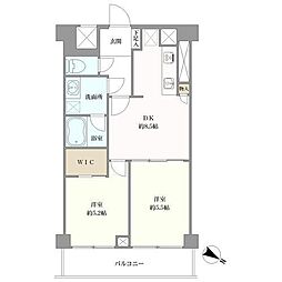 フジタ野沢マンション 2DKの間取図画像