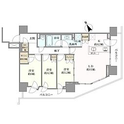 リビオつつじヶ丘タワーレジデンス 3LDKの間取図画像