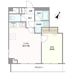 ルーブル中野新橋 1LDKの間取図画像
