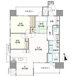 バンベール・グラン花の木 3LDKの間取り