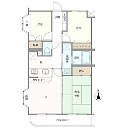 エスポワール五月台2 3LDKの間取図画像