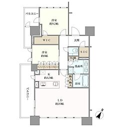プラウド大阪城 2LDKの間取り