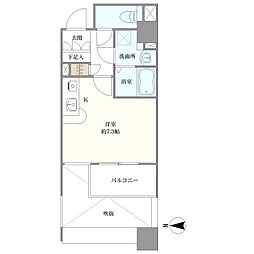 エイペックス松屋町ヴァンデュール 1Kの間取図画像