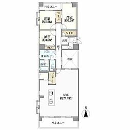 メロディーハイム大手通 2SLDKの間取り