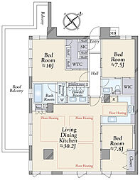 ブリリア京都松ヶ崎 3LDKの間取図画像