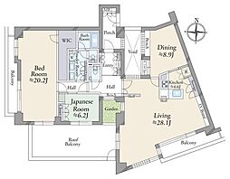 マジェス京都岡崎 2LDKの間取図画像