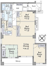 ライツ鶴見ガーデンヒルズ 4LDKの間取図画像