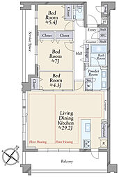 リーフィアレジデンス上原 3LDKの間取図画像
