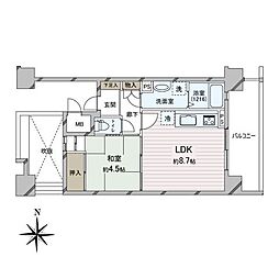 阪急西宮マンション 1LDKの間取図画像
