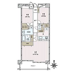 ザ・センチュリーステイツ 2LDKの間取図画像