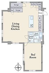 片瀬東映マンション 1LDKの間取図画像