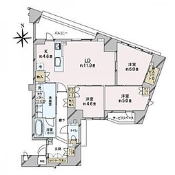 ジオ京都御所西 3LDKの間取図画像