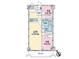 コーラル和田町 2LDKの間取り