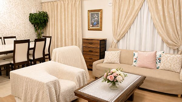 ※現況カーテンと異なります。　南に面したリビング♪対面式キッチンから会話も弾みます！