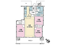 グレーシアタワー二俣川 3LDKの間取図画像