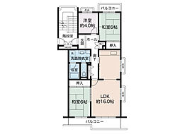 えびな国分団地1号 3LDKの間取図画像