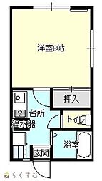 コーポプライム 1Kの間取図画像