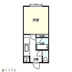 ハイツ軽井川2号棟 1Kの間取図画像