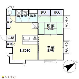 プチハウス遊 2LDKの間取図画像