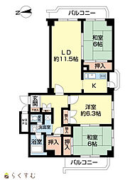 万代ファーストハイツ 3LDKの間取図画像
