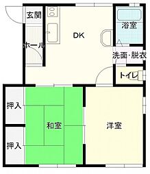 フレグランス・モアB 2DKの間取図画像