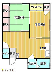 パブリックA・K 2LDKの間取図画像