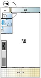 メゾン根岸 8階ワンルームの間取り