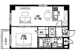 ループ138渋谷 3階1LDKの間取り