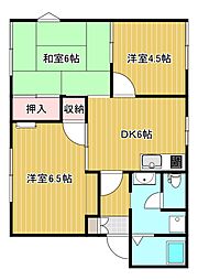 グリーンパークA 3DKの間取図画像