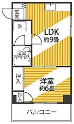 メゾン・ド・コスモ 4階1LDKの間取り