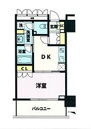 パークハウスワンズタワー 1DKの間取図画像